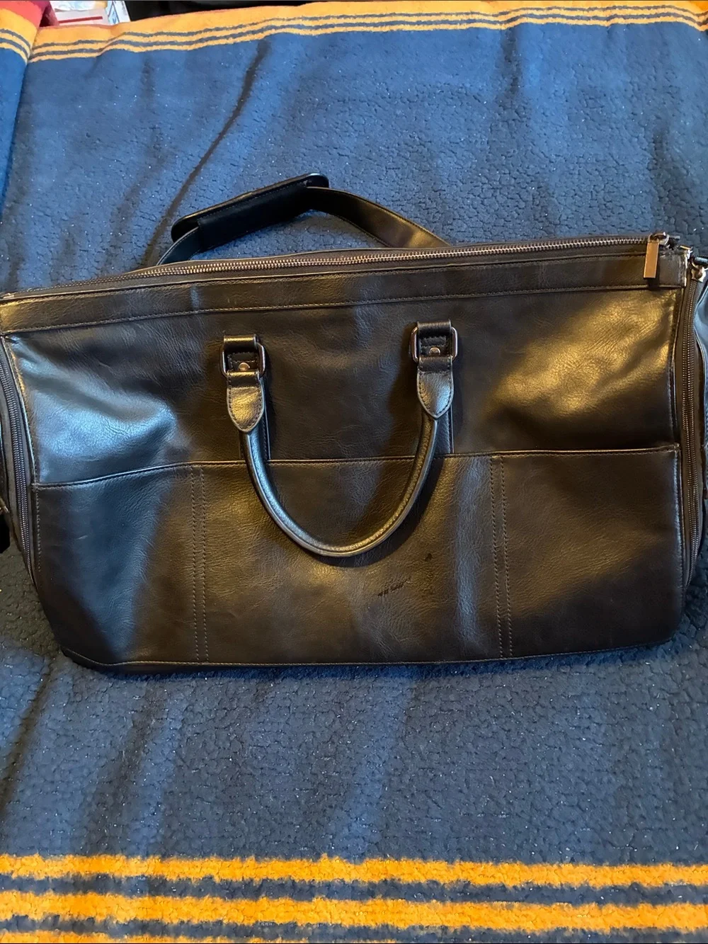 Stackers Men's Black Travel Garment Bag with Organizer